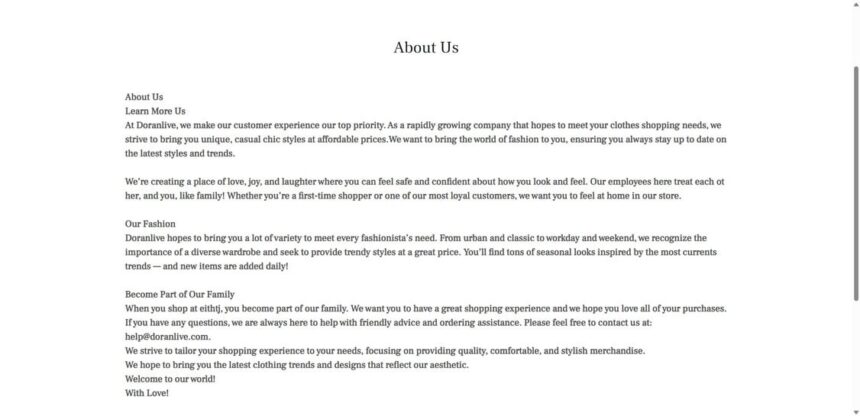 Doranlive.com scam 2