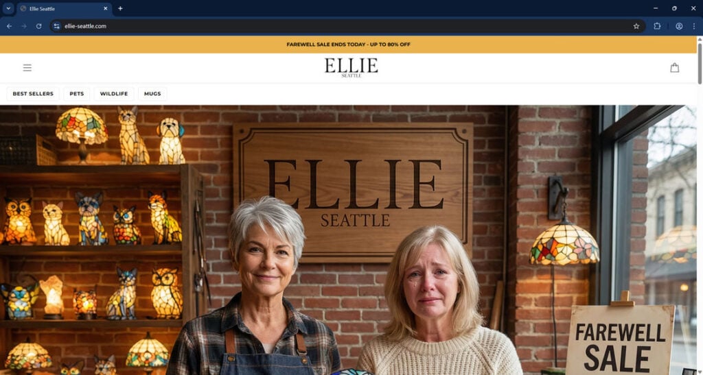 Ellie Seattle Lamps Sale Scam: The Truth Behind the “Farewell Sale” 1 Ellie seattle.com scam