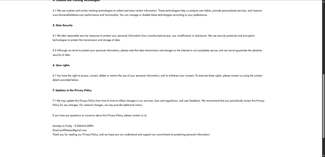 Farmandfieldstore.com scam 1
