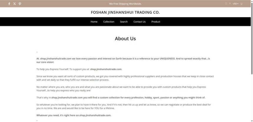 Jinshanshuitrade.com scam 2