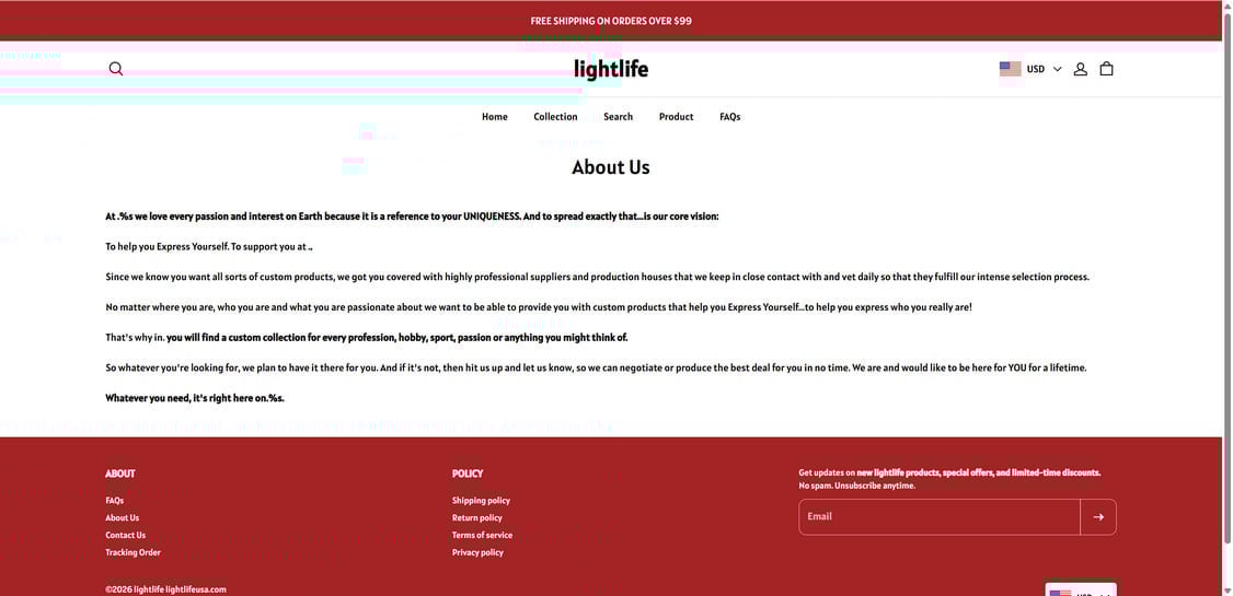 Lightlifeusa.com scam 2