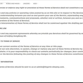 Lingerie shopny.com scam 1