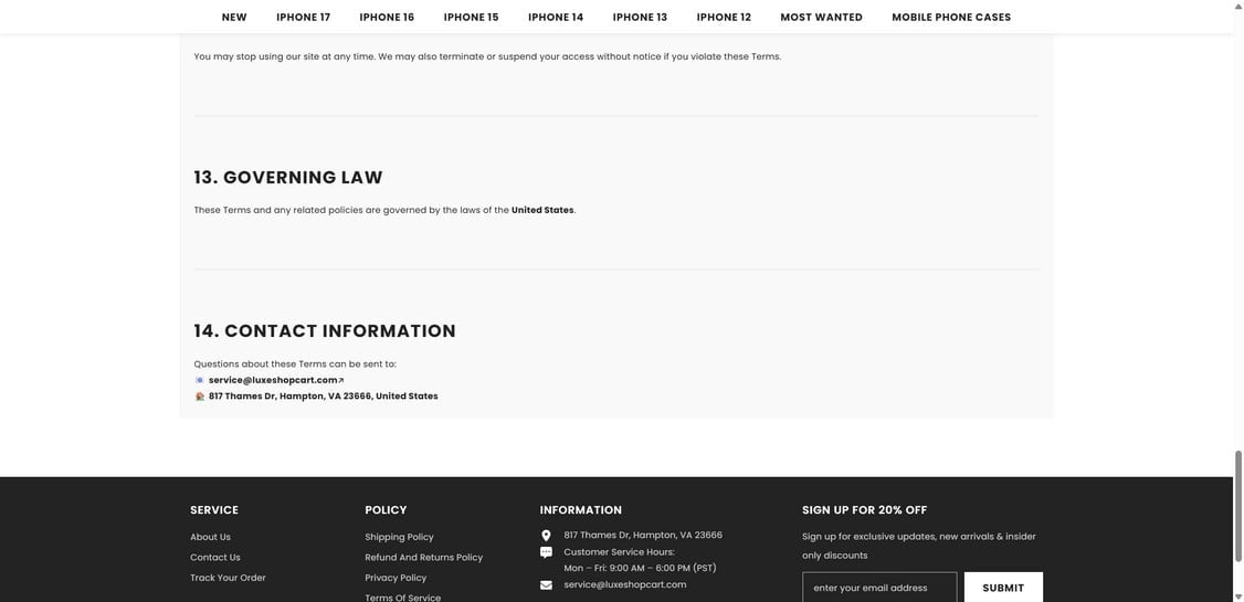 Luxeshopcart.com scam 2