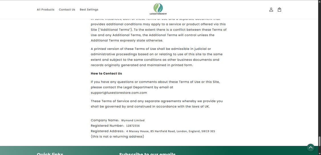 Luxestorestore.com scam 1