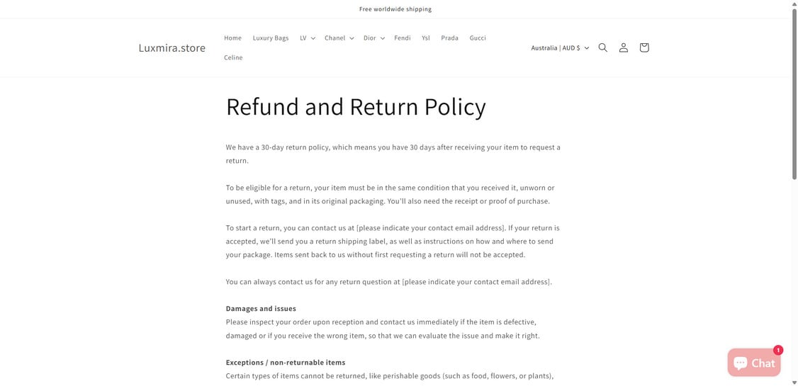 Luxmira.store – Scam or Legit? Why You Should Think Twice 1 Luxmira.store scam