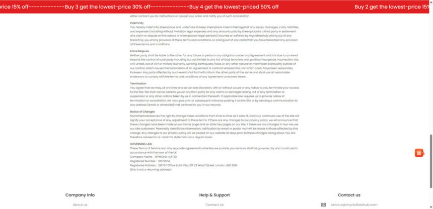 Myclotheshub.com scam 2