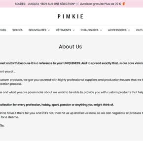 Pimkieofficial.com scam 2