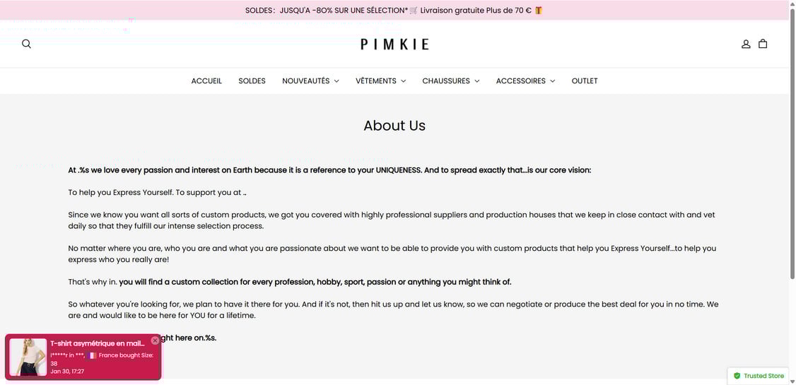 Pimkieofficial.com scam