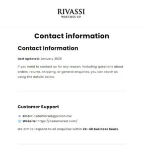 Rivassiwatches.com scam 1