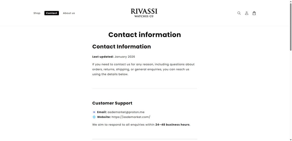 Rivassiwatches.com scam 1