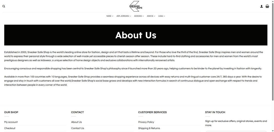 Sneakersafeshop.com scam 1