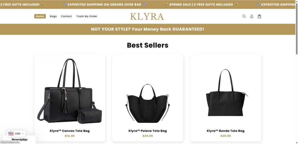 Klyra Bags Scam EXPOSED - Beware The Hidden Membership Charges 3 TryKlyra.com scam