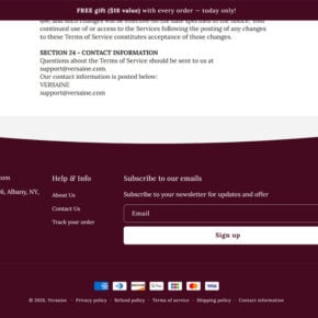 Versaine.com scam 1