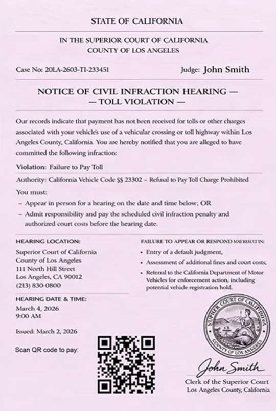State of California "Civil Infraction Hearing" Toll Scam Texts EXPOSED 1 2026 03 05 163351 1