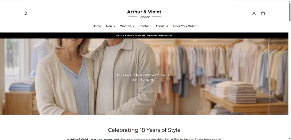 Arthurandvioletlondon.com scam 1