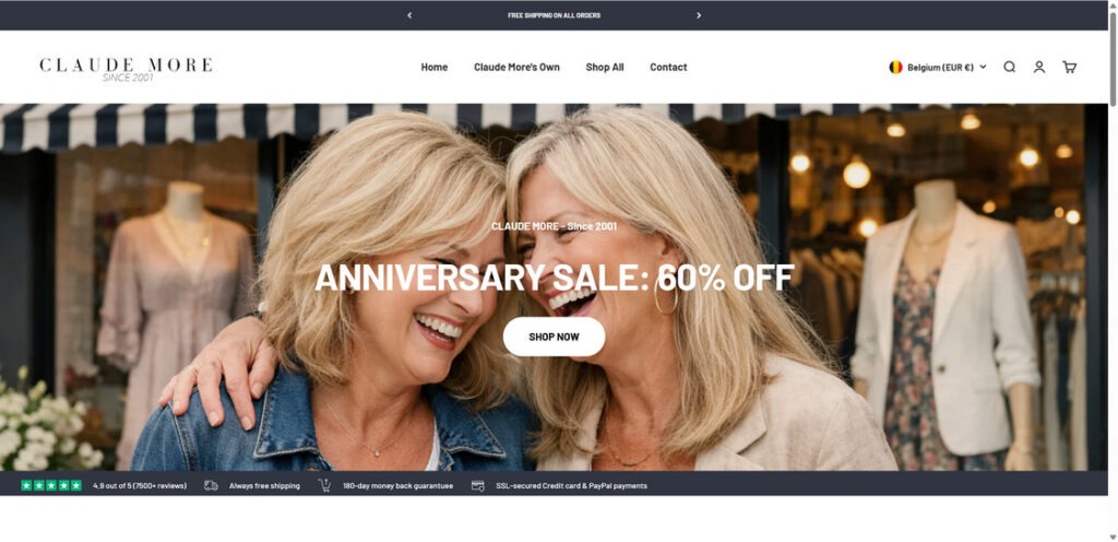 Claude More Clothing Scam EXPOSED - FAKE Sale & Cheap Products 1 Claudemore.com scam