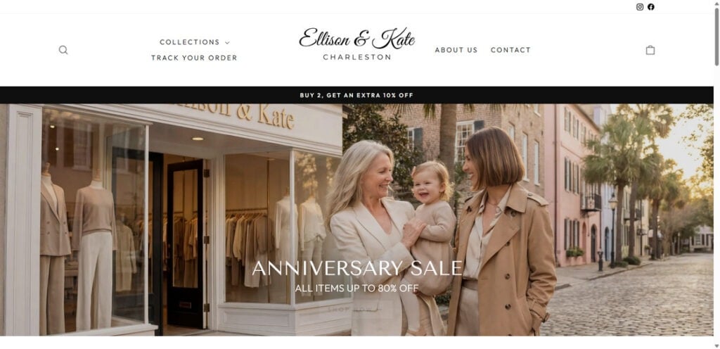 Ellison & Kate Charleston Scam EXPOSED - FAKE Sale & Cheap Products 1 Ellisonandkate.com scam