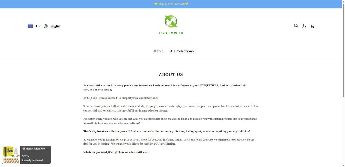 Esteemwith.com scam 1