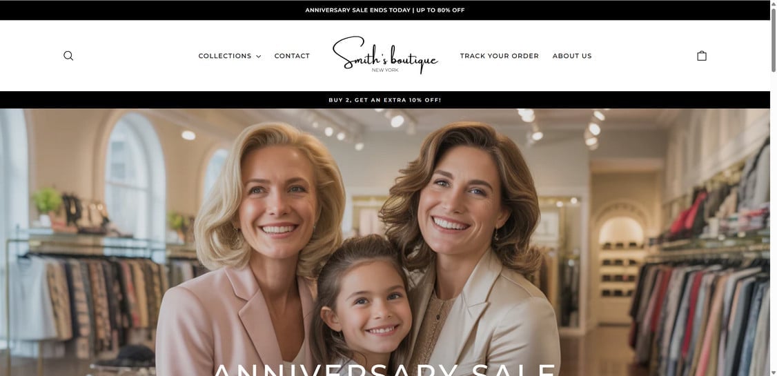Smithsboutiquenewyork.com scam 2