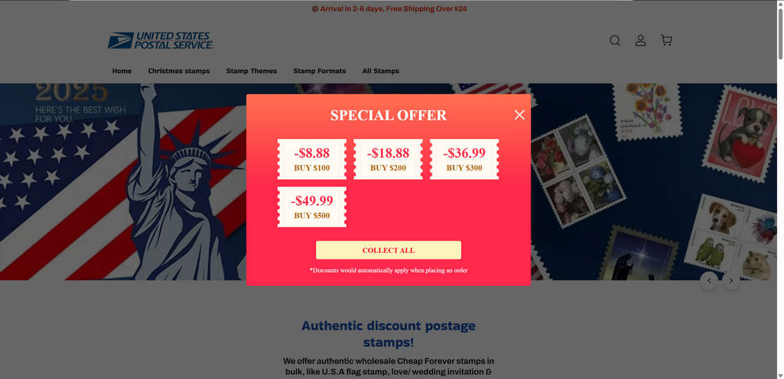 Stamps stoer.myshoplaza.com scam 1