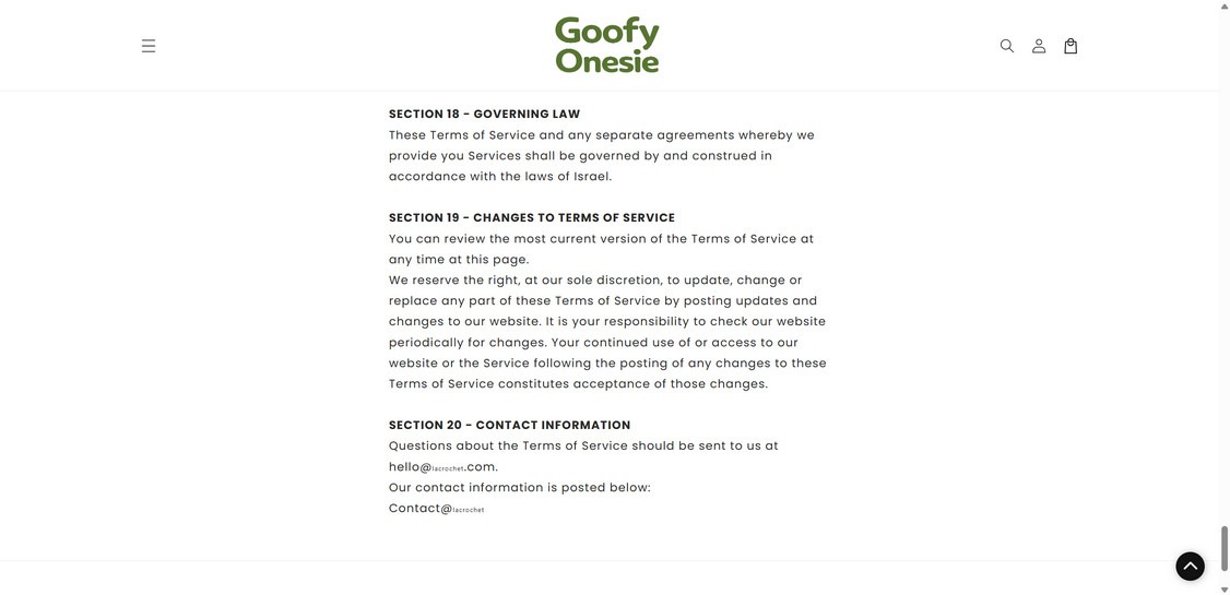 Thegoofyonesie.com scam 1