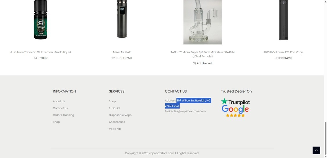 Vapeboxstore.com scam 1