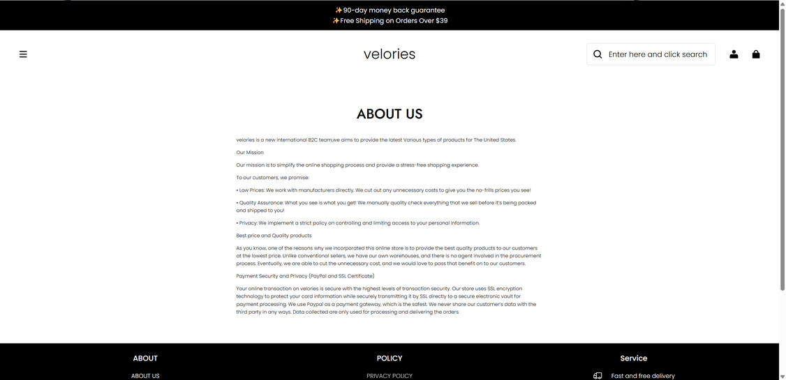 Velories.com scam 1