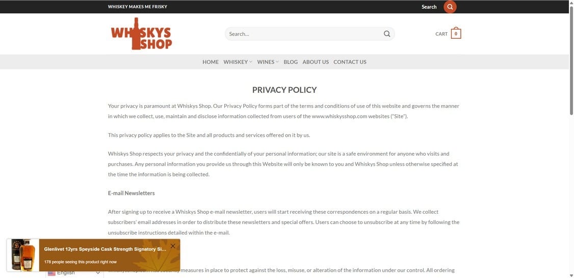 Whiskyshopz.com scam 1