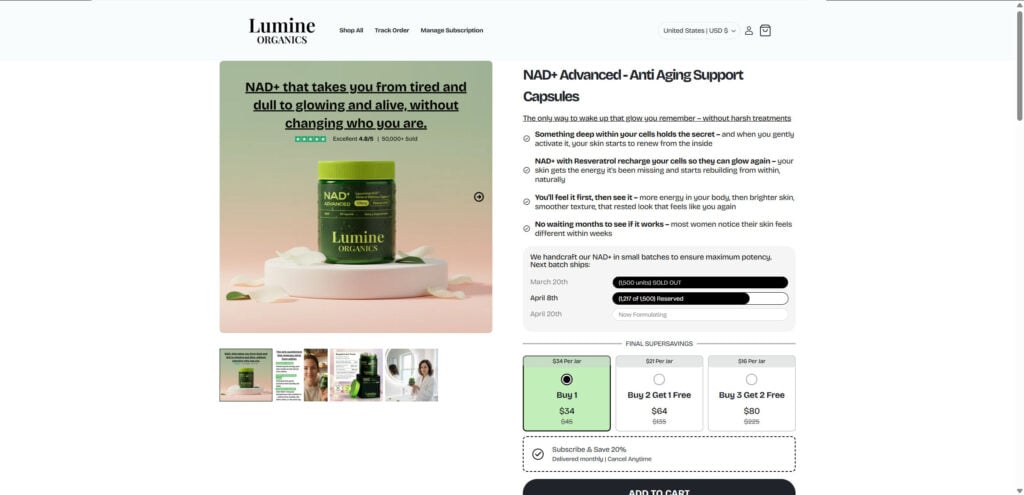 Lumine Organics NAD+ Anti-Aging Capsules: Scam or Legit? Review 1 1 24