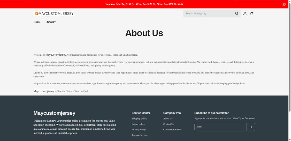 Maycustomjersey.com EXPOSED - Scam or Legit? Full Investigation 1 Maycustomjersey.com scam