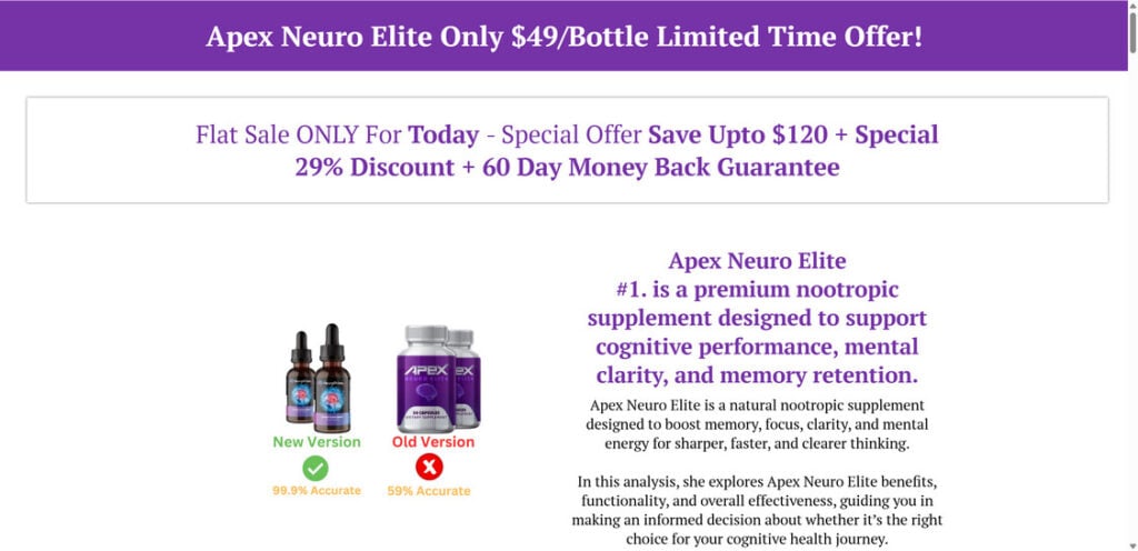 Apex Neuro Elite Supplement EXPOSED – Scam Ads & Red Flags 1 1 26