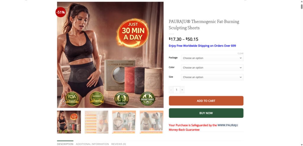 Fat Burning Shorts Scam Warning – Fake Ads, Edited Photos, and Real Buyer Risks 1 1 55
