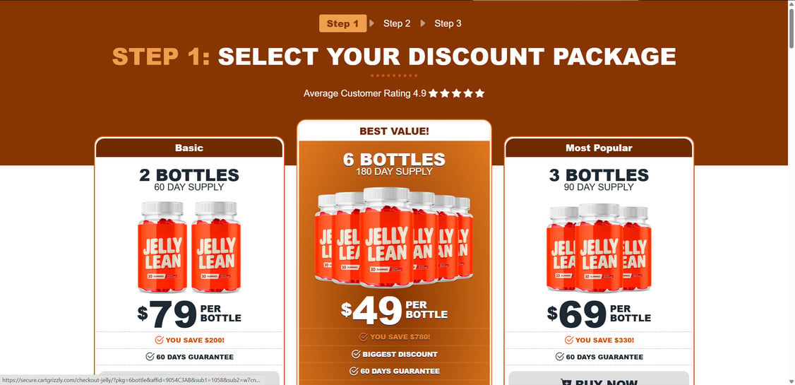 Beware the Dr. Ania Jastreboff Baking Soda Shot Scam - Fake AI Videos and Subscription Traps 2 Jelly Lean six-bottle supplement checkout illustrating a rotating recipe funnel
