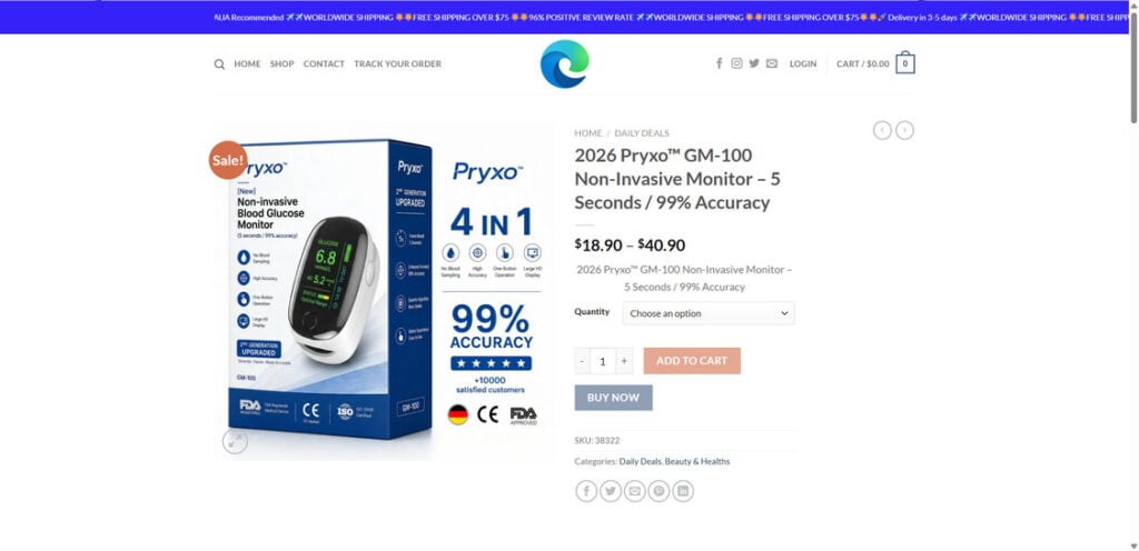 Pryxo Glucose Monitor EXPOSED - Scam or Legit? Full Investigation 1 Pryxo.net scam