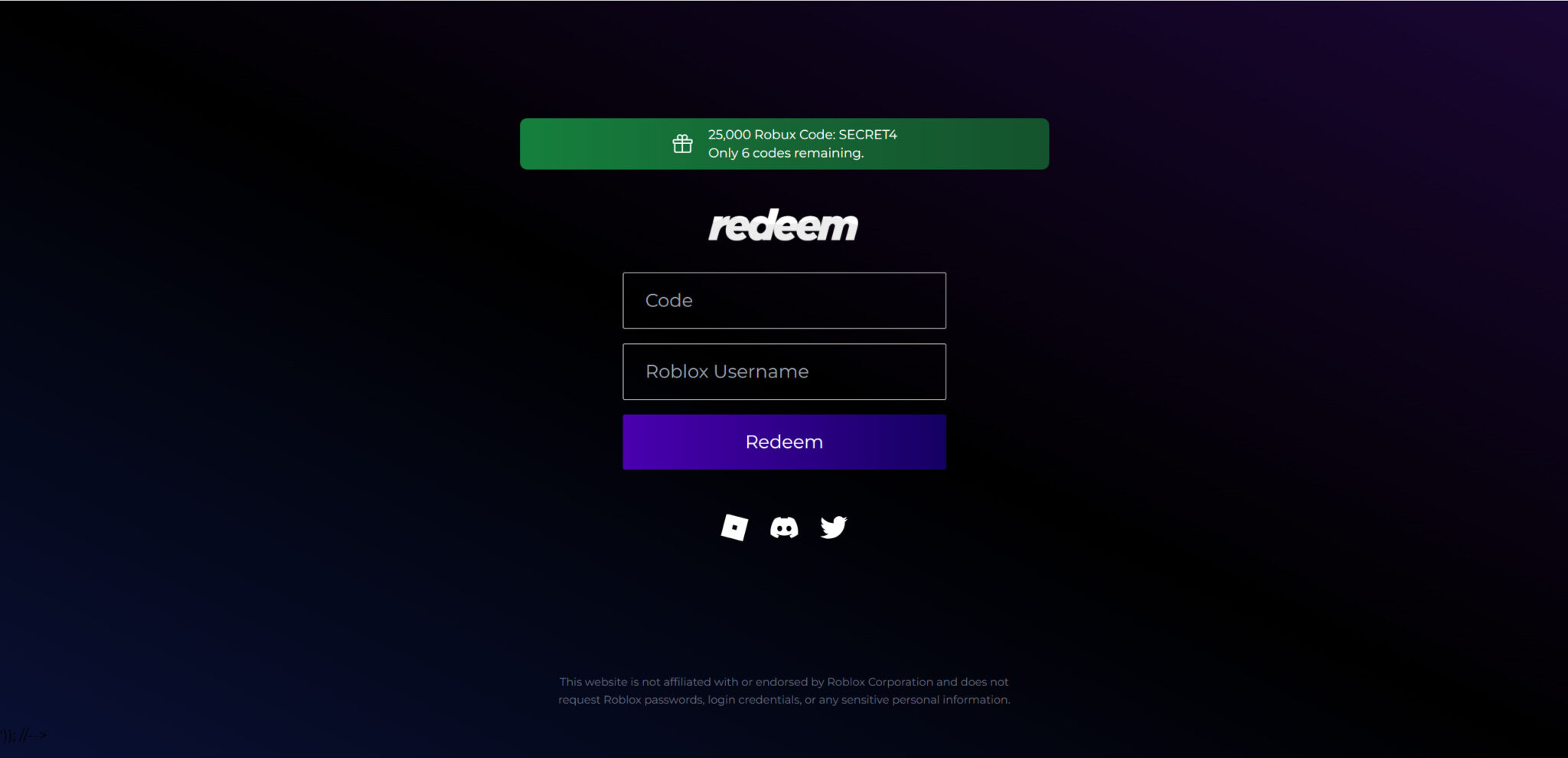 Error Screen Fake Robux RobuxGlitch.com Roblox Scam - Read This Warning NOW
