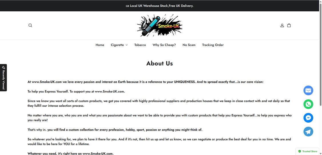 Smoke-uk.com EXPOSED - Shopping Scam or Legit Store? Investigation 1 Smoke-uk.com scam