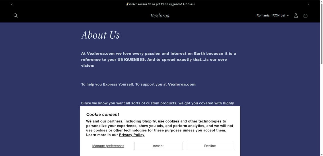 Vexloroa.com EXPOSED - Shopping Scam or Legit Store? Investigation 1 Vexloroa.com scam