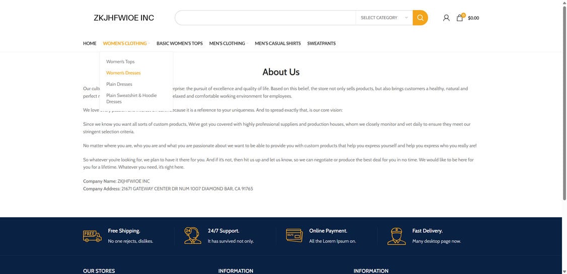 Zkjhfwioeinc.com EXPOSED - Shopping Scam or Legit Store? Investigation 1 Zkjhfwioeinc.com scam