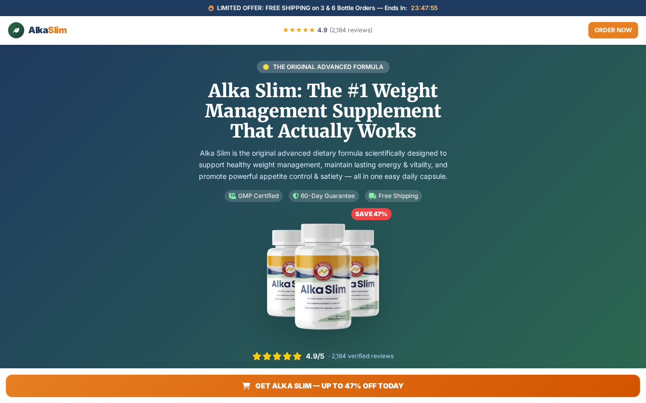 AlkaSlim Scam or Legit? New Domain, Fake Customer Photos and Broken Checkout 1 AlkaSlim website showing weight-loss and pH-balancing claims