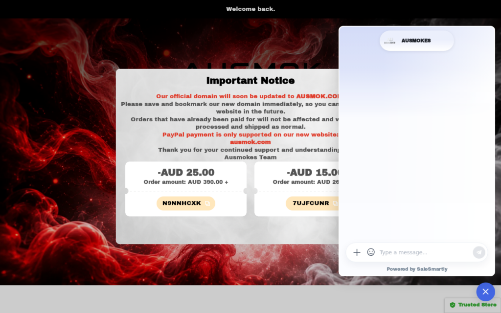 Ausmok.com EXPOSED - Shopping Scam or Legit Store? Investigation 1 Ausmok.com scam