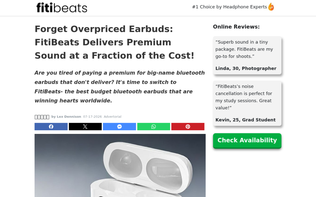 FitiBeats Wireless Airbuds EXPOSED: Buyer Warning Signs 2 FitiBeats Wireless Airbuds sales funnel and marketplace comparison evidence