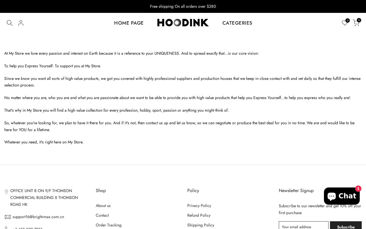 Hoodink.com EXPOSED - Shopping Scam or Legit Store? Investigation 2 Hoodink.com About Us page screenshot