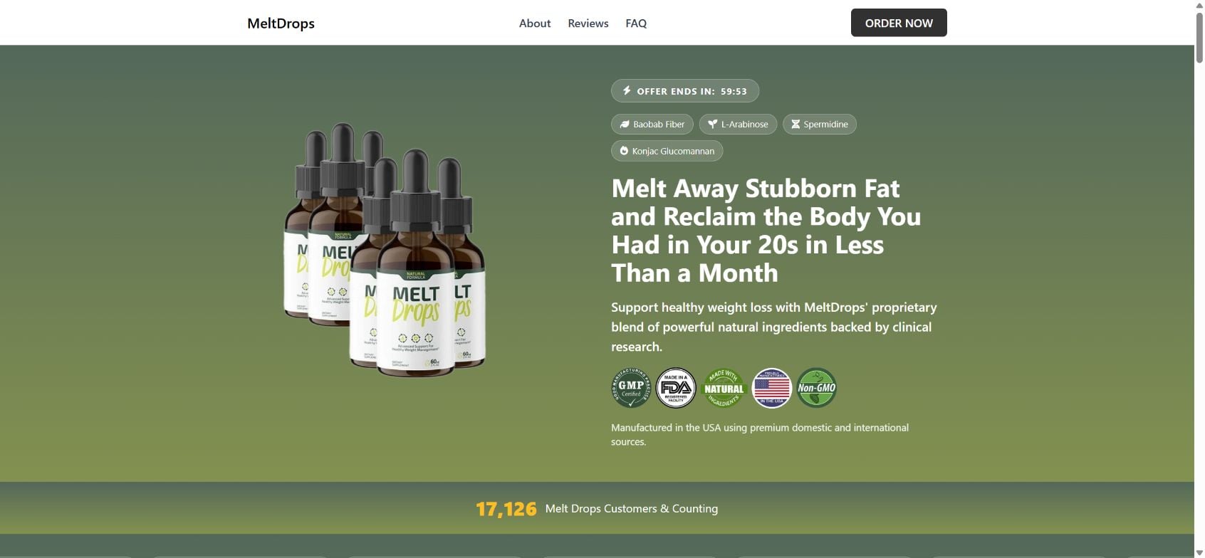 Melt Drops Scam or Legit? Template Errors and Miracle Weight-Loss Claims Exposed 1 Melt Drops sales website advertising rapid weight loss