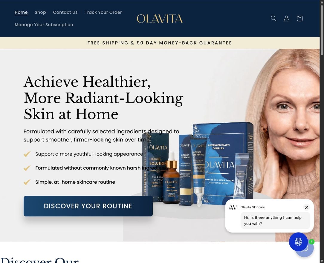 Is Olavita a Scam? The Auto-Ship Subscription Trap Behind Its Skincare Offers 1 Olavita skincare website and products