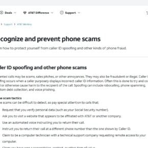 AT&T official guidance about recognizing and preventing phone scams