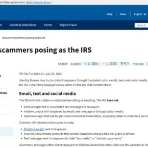 IRS official warning about scammers posing as the IRS