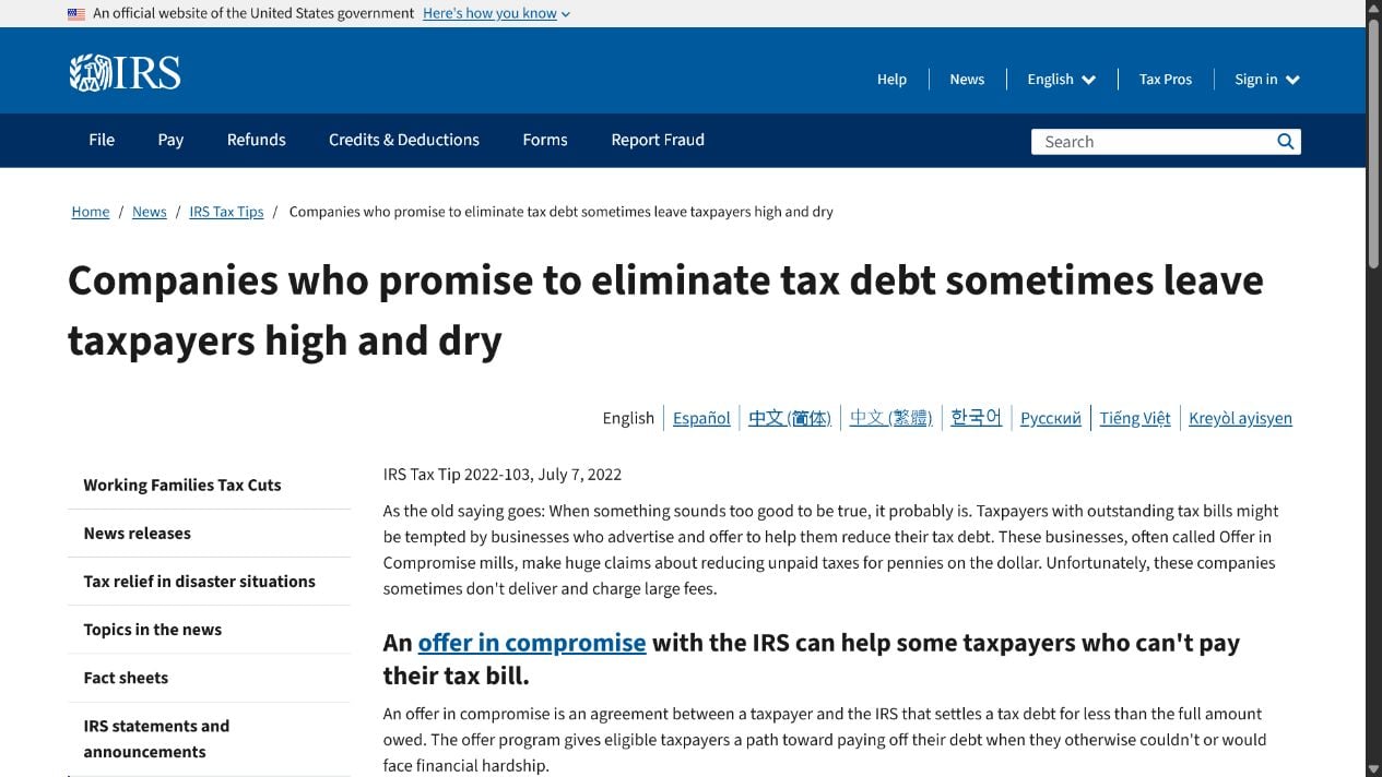Premier Tax Council Scam Calls: The Fake Tax Relief Pitch and Upfront Fee Trap 1 Official IRS warning about companies promising to eliminate tax debt
