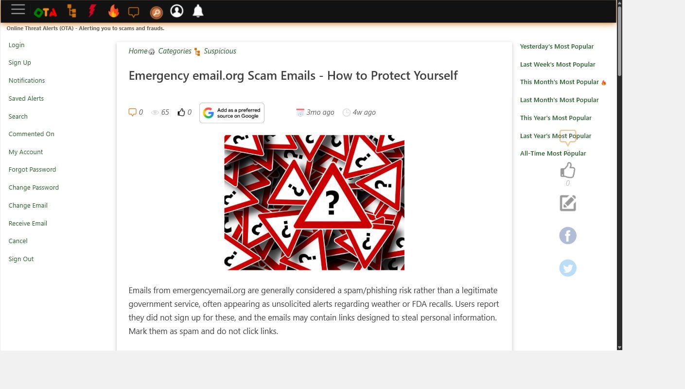 Emergency-email.org Emails: Legit Alerts, Unwanted Spam or Phishing Scam? 1 Online warning about unsolicited Emergency-email.org messages and suspicious links
