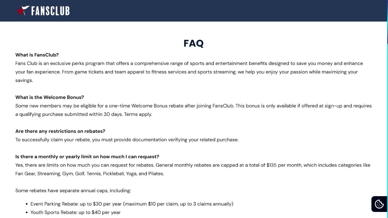 FansClub Membership Review: How the $20 Cashback Offer and Auto-Renewal Work 1 FansClub official FAQ describing its perks membership and rebate program