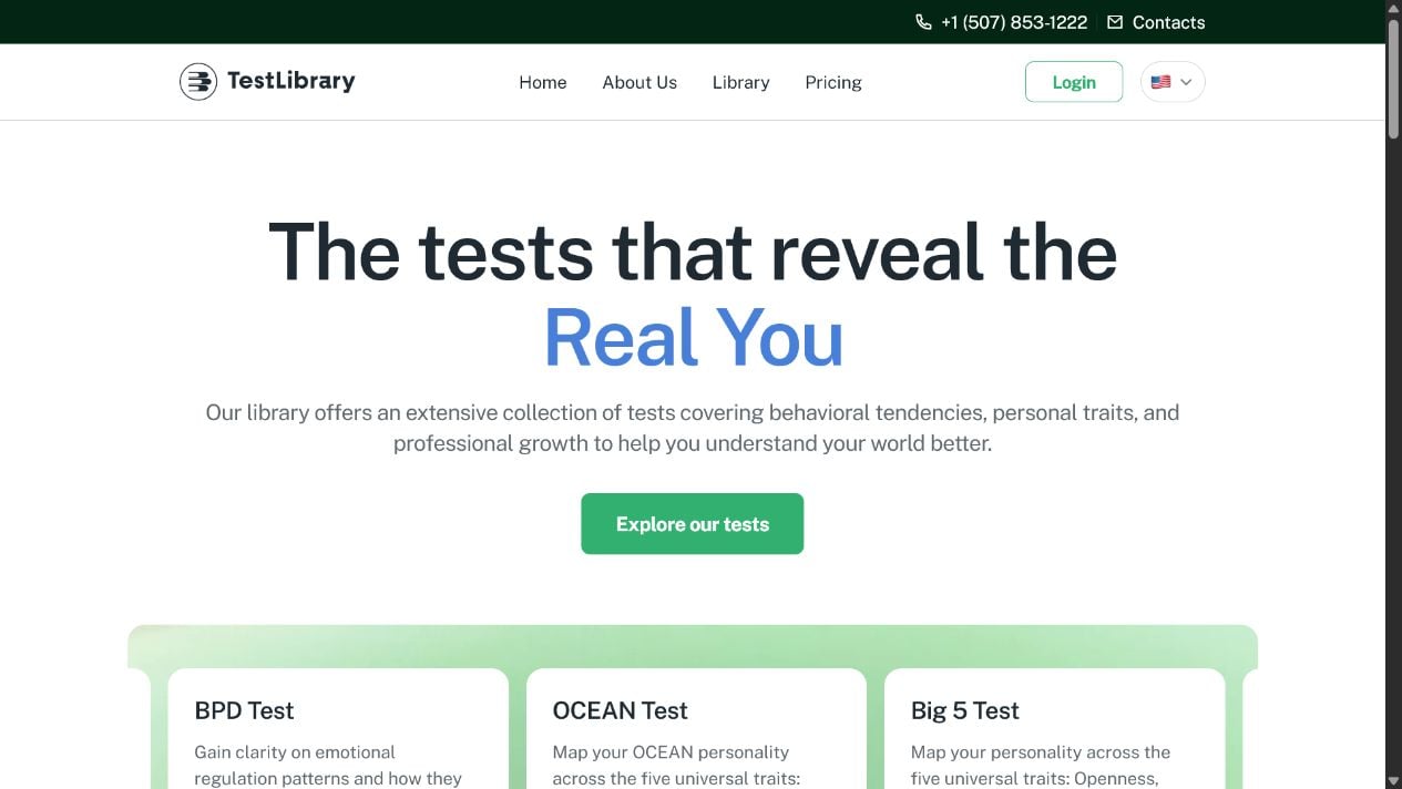 TestLibrary Subscription Review: Trial Pricing, Auto-Renewal and Cancellation 1 TestLibrary website advertising online personality and career tests